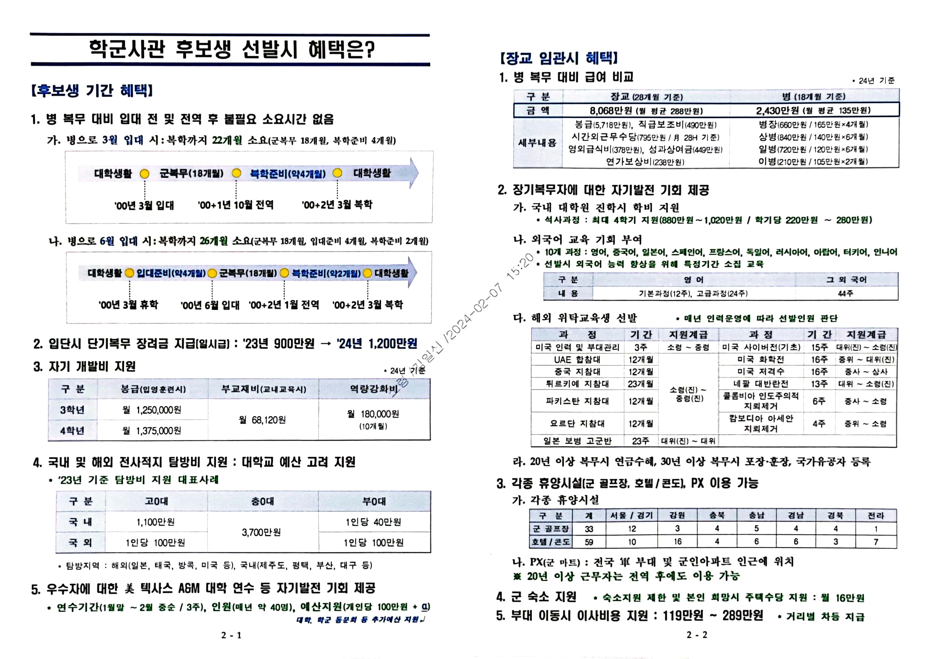 2024년 65.66기 학군사관 모집 선발 계획 공고의 사진 2